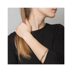 Bracelet Jonc Motif Triangles (argenté) -Jollia Soldes Magasin bracelt jonc argente motif shabada