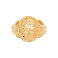 Bague Chevalière Bi-face (doré) -Jollia Soldes Magasin chevaliere dore medailles 1