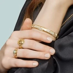 Bague Chevalière Bi-face (doré) -Jollia Soldes Magasin chevaliere medaille dore