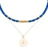 Coffret Colliers Pierres Et Médaille étoile (bleu) -Jollia Soldes Magasin coffret collier meadaille perle bleu
