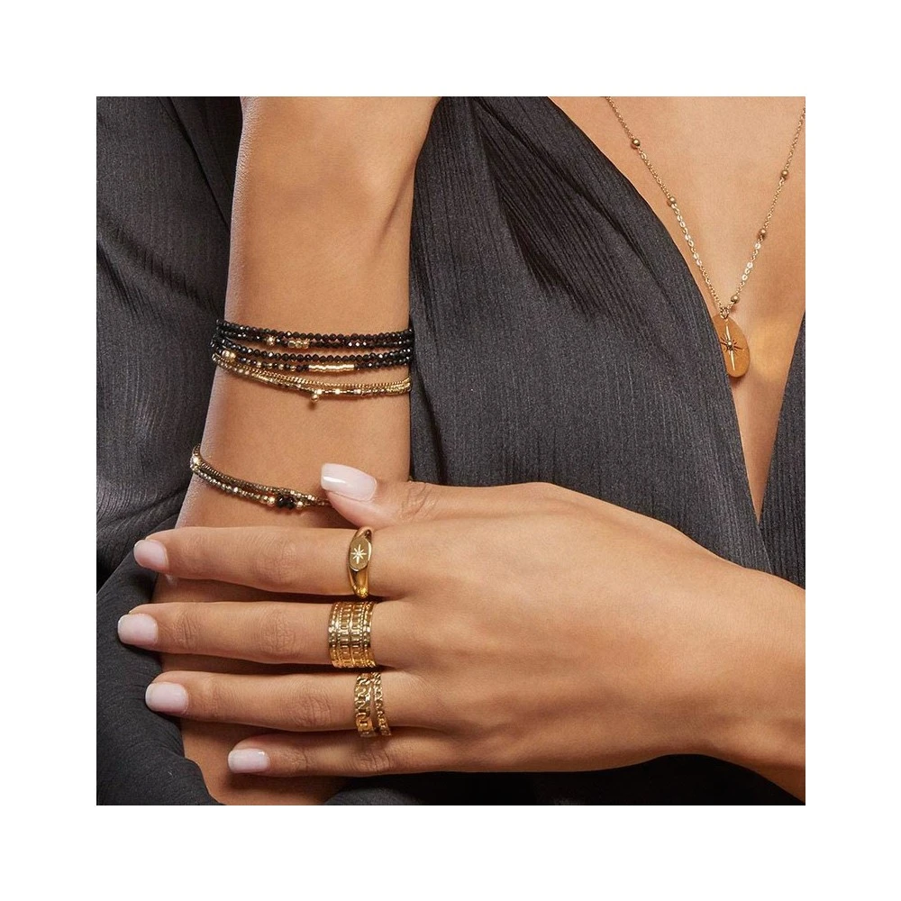 Bracelet Multi-rangs Hématite (noir) 4 Bracelet Multi-rangs Hématite (noir) – Image 2