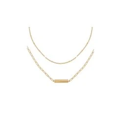 Collier 2 Rangs Maillons Et Talisman (doré) -Jollia Soldes Magasin collier 2 rangs maillon talisman dore siloe