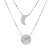 Collier 2 Rangs Pastille Et Lune (argent) -Jollia Soldes Magasin collier argent multirangs lune min 2