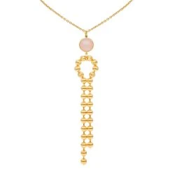 Sautoir Pierre Rose Et Billes (quartz Rose)