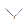 Collier Perles Bleues Et Coquillage (plaqué Or Rose) -Jollia Soldes Magasin collier bleu perle coquillage