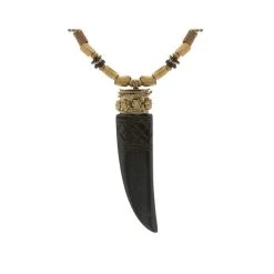 Collier Long Dent (bronze) -Jollia Soldes Magasin collier bois dent noir