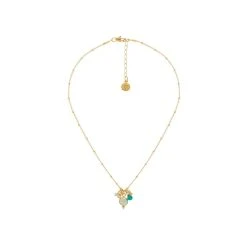 Collier Chaîne Billes Et Breloques (bleu) -Jollia Soldes Magasin collier breloque vert by garance 1