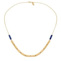 Collier Perlé Et Pierres (lapis)