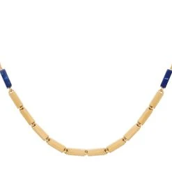 Collier Perlé Et Pierres (lapis) -Jollia Soldes Magasin collier chaine et pierre bleu