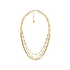 Collier Triple Chaînes Maillons (doré)