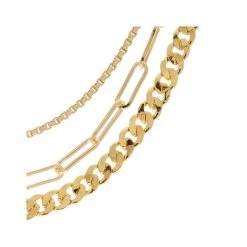 Collier Triple Chaînes Maillons (doré) 11 Collier Triple Chaînes Maillons (doré) -Jollia Soldes Magasin collier chaine rock dore by garance