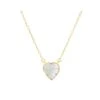 Collier Coeur Et Zircons (nacre) -Jollia Soldes Magasin collier coeur zircons nacre dore