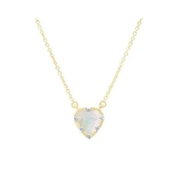 Collier Coeur Et Zircons (nacre)