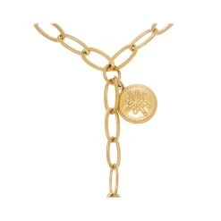 Collier Cravate Maillons Pendentif Pierre (quartz Blanc) -Jollia Soldes Magasin collier cravate maillons pierre blanche emeparis