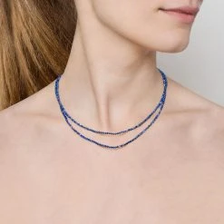 Multi-tours/sautoir Pierres Facettées (lapis Lazuli) -Jollia Soldes Magasin collier deux rang bleu