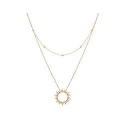 Colliers Soleil Et Billes (plaqué Or)