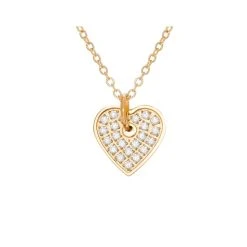 Collier Deux Rangs Maillon Coeur Zircon (doré) -Jollia Soldes Magasin collier dore coeur zag bijoux