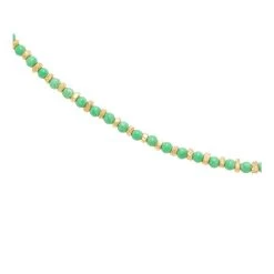 Collier Pierres Fines (chrysoprase) -Jollia Soldes Magasin collier dore perle vert dore 1