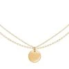 Collier Double Chaine Médaillon Chance (doré) -Jollia Soldes Magasin collier double chaine chance dore