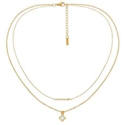 Collier Deux Rangs Croix Et Perles (blanc) -Jollia Soldes Magasin collier double medaille blanc 19974 1