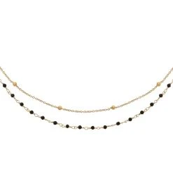 Collier Double Rangs Perles (onyx)