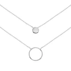 Collier Double Rangs Anneau (argent)