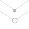 Collier Double Rangs Anneau Zircon (argent)