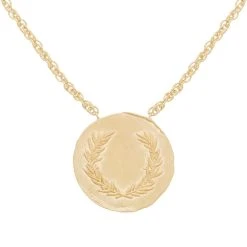 Collier Double Rangs Médaille Laurier (plaqué Or) -Jollia Soldes Magasin collier double rang chaine medaillon laurier 1