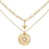 Collier Double Rangs Médaille étoile (doré)