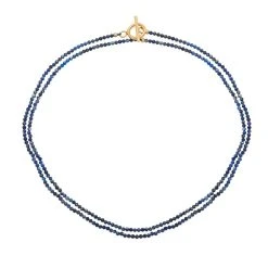 Multi-tours/sautoir Pierres Facettées (lapis Lazuli) -Jollia Soldes Magasin collier double rang fermoir dore