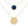 Collier Double Rangs Médailles (émail Bleu) -Jollia Soldes Magasin collier double rang medaillon bleu 1