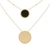 Collier Double Rangs Médailles (émail Noir) -Jollia Soldes Magasin collier double rang medaillon noir 1