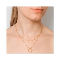 Colliers Soleil Et Billes (plaqué Or) -Jollia Soldes Magasin collier double soleil