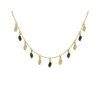 Collier Pampilles Feuilles Pierres (onyx Vert) -Jollia Soldes Magasin collier feuille dore pierre vert