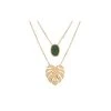 Collier 2 Rangs Pierre Et Feuille (plaqué Or) -Jollia Soldes Magasin collier feuille pierre jollia 2