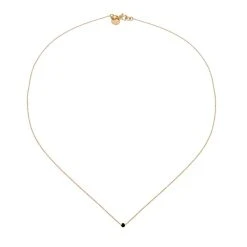 Collier Fin Et Strass Jet (plaqué Or) -Jollia Soldes Magasin collier fin strass noir 1