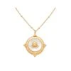 Collier Long Médaille Soleil (nacre) -Jollia Soldes Magasin collier long medaille pierre soleil