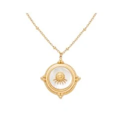Collier Long Médaille Soleil (nacre)