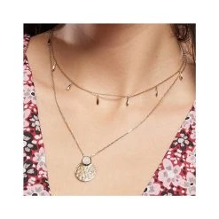 Collier Fine Goutte (plaqué Or) -Jollia Soldes Magasin collier m daille martele dore nacre 1