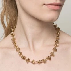 Collier Maillons Noué (doré) -Jollia Soldes Magasin collier maillon noeud dore