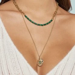 Collier Maillons Pierres (malachite) -Jollia Soldes Magasin collier maillon pierre 2 1