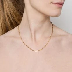 Collier Maillons Rectangles (charms à Composer) -Jollia Soldes Magasin collier maillon rectangle dore 2