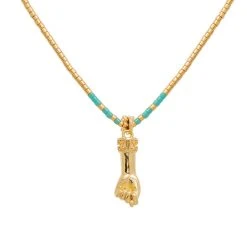 Colliers Superposés Pendentifs (turquoise) -Jollia Soldes Magasin collier main dore perles bleu