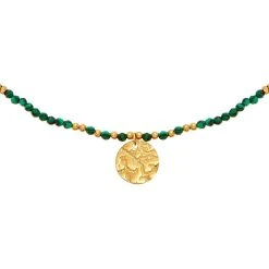 Collier Malachite Et Médaille Martelée -Jollia Soldes Magasin collier malachite m daille martel e 19643 2