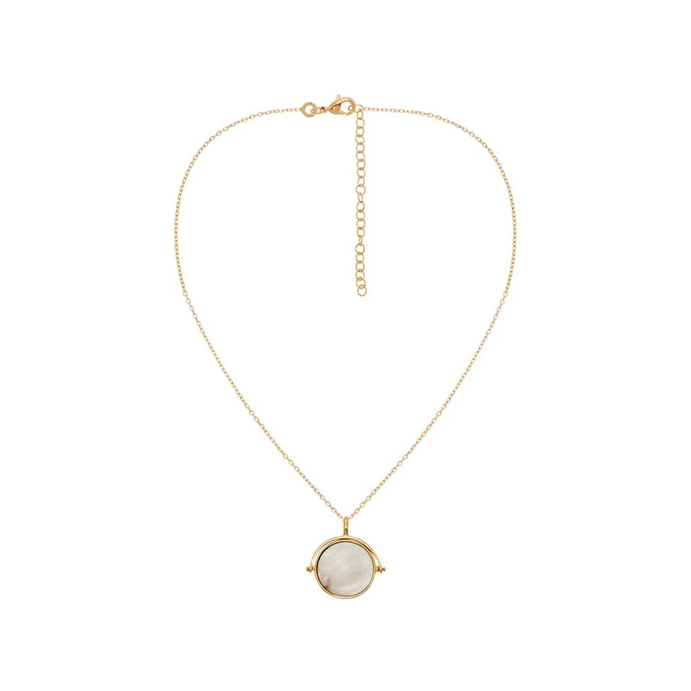 Collier Médaille Nacre Réversible (plaqué Or) 6 Collier Médaille Nacre Réversible (plaqué Or) – Image 4