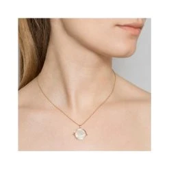 Collier Médaille Nacre Réversible (plaqué Or) 9 Collier Médaille Nacre Réversible (plaqué Or) -Jollia Soldes Magasin collier medaille blanc a personnaliser