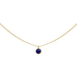 Collier Pendentif Pierre Ronde Bleue (lapis)