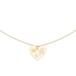 Collier Médaille Cœur Talisman (doré)