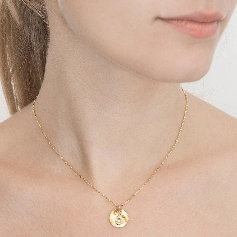 Collier Médaille Et Goutte Zircons (blanc) 6 Collier Médaille Et Goutte Zircons (blanc) – Image 4