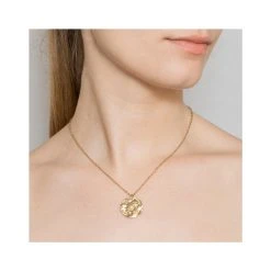 Collier Médaille Martelée Et étoile (doré) -Jollia Soldes Magasin collier medaille martele etoile pierre